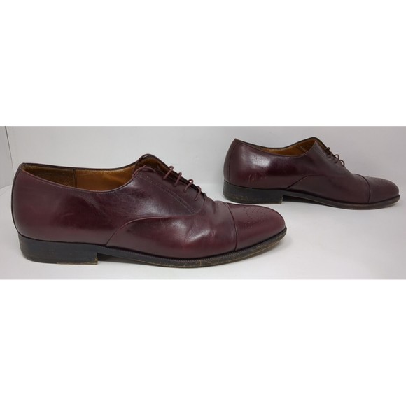 Salvatore Ferragamo Brogue Wingtip Oxford Burgundy Leather Lace Up Shoes 8.5 EE‎ main image 9